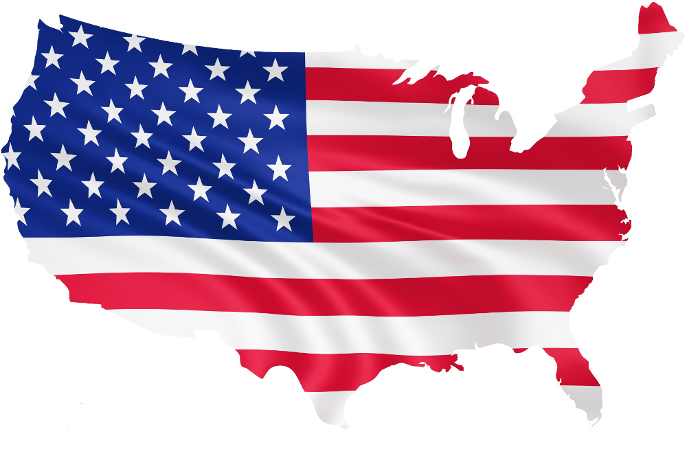 Die Umrisse der USA