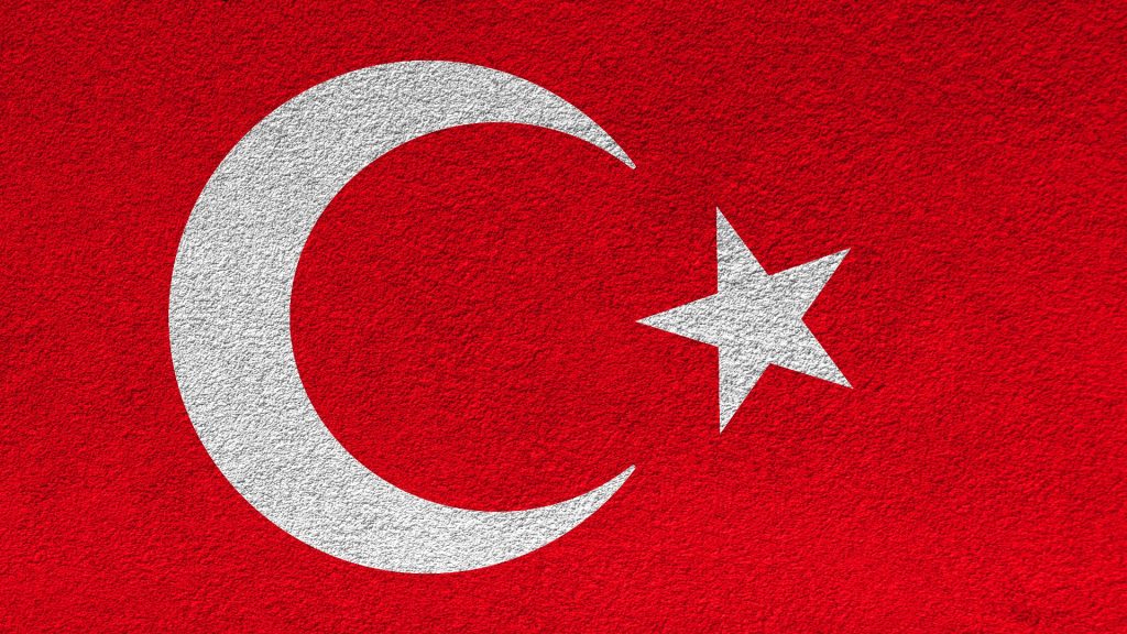 Tapete in den Farben der türkischen Nationalflagge.
