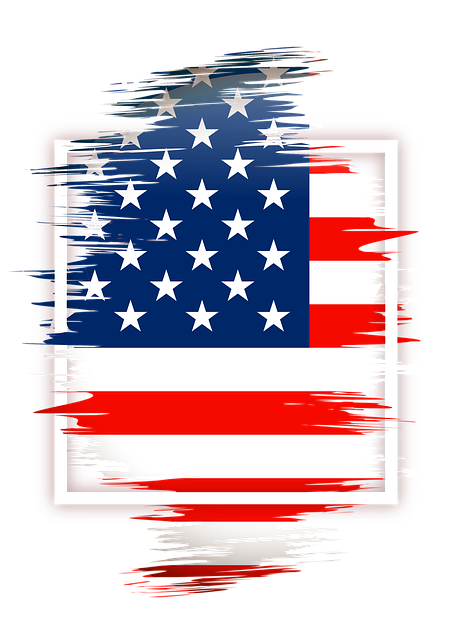 Eine stilisierte amerikanische Flagge als Symbol.