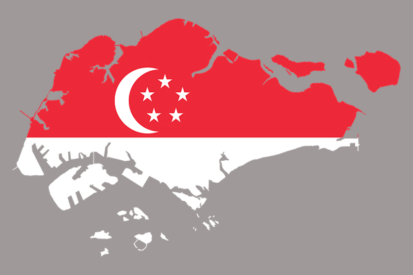 Die Umrisse von Singapur